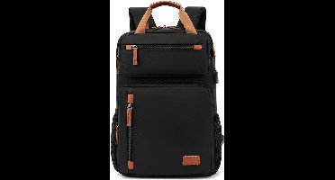 Uitbreidbare zakelijke rugzak voor laptops tot 15,6 inch - multifunctionele rugzak met USB-poort en draagmogelijkheden voor school en werk