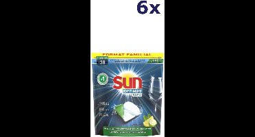 6x Sun optimum vaatwastabletten 38 stuks citron bergamote