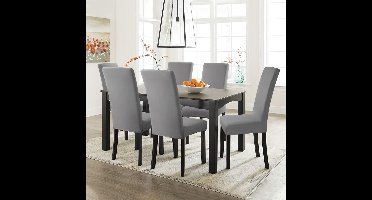 Stoelhoes - Stoelhoezen - voor Eetkamerstoelen Verwijderbare Wasbare Eetstoelhoezen voor Hotel, Eetkamer, Banket - Set Van 2 - Grijs - 50D x 50B x 60H centimeter