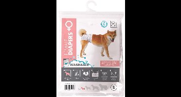 Mpets Wasbare Luier - Training & Gedrag - 26x28x7 cm Wit Grijs Voor Teven L