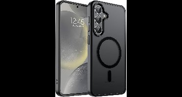 Ntech - Hoesje Geschikt voor Samsung S24 / S25 Hoesje Mat Zwart – Transparant Bumper Hoes - Geschikt voor MagSafe hoesje Samsung S25 / S24 – Slank & Schokbestendig