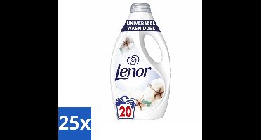 25 x Lenor – Wasmiddel – Katoen Fris – 20 Wasbeurten - 900 ml - Katoen Wasmiddel - Fris Wasmiddel - Wasmiddel Katoen - Wasmiddel Fris - Wasmiddel Voor Katoen