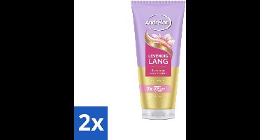 2 x Andrélon – Haarmasker WOW – Levendig Lang – 180 ml - Haarmasker - Lang Haar - Gespleten Punten - Haarversterking - Biotine