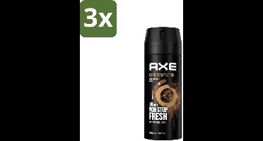 AXE - Deodorant Spray - Dark Temptation - Chocoladegeur - Verleidelijk Fris - 150 ml - Bulkverpakking - 3 stuks
