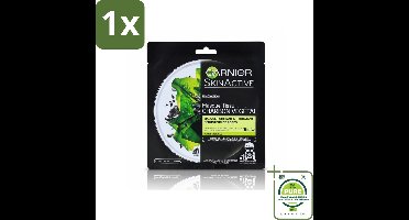 1 x Garnier - SkinActive - Tissue Masker - Charcoal - 1 Gezichtsmasker - Huid Masker - Houtskool Masker - Reinigende Masker - Hydraterend Masker - Poriën Vermindering