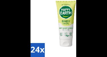 24 x Happy Earth – Bodylotion – 100% Natuurlijk Baby & Kids – 200 ml - Babylotion - Kinderhuid - Natuurlijke Bodylotion - Gezonde Huid - Gevoelige Huid