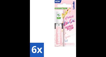 6 x Labello –Caring Lip Oil – Clear Glow – 5,5 ml - Lippenbalsem - Lipolie - Glans - Verzorging - Hydraatatie