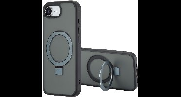 Accezz Hoesje - Geschikt voor Apple iPhone 17e / 16e - Ring Stand Backcover geschikt voor MagSafe - Zwart