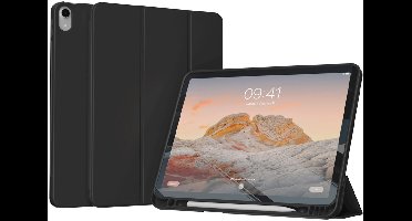 Accezz Tablet Hoes - Geschikt voor Apple iPad Air 5 (2022) / Air 4 (2020) / Air 11 inch (2026) M4 / Air 11 inch (2025) M3 / Air 11 inch (2024) M2 - Smart Silicone Bookcase - Zwart