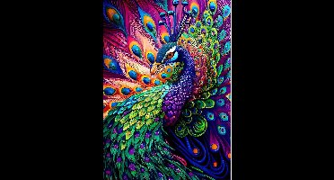 5D Diamantschilderij - Kleurrijke Pauw, Diamantkunst voor volwassenen, Compleet doe-het-zelf schilderpakket, Borduurset, Kruissteek voor thuis