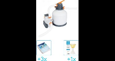 Bestway - Zandfilterpomp 58497 - 5.678 liter per uur inclusief Comfortpool Glasparels - Voor Filterpomp - 20kg (3 stuks) & WAYS Testrips (1 stuks)