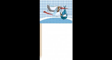 Folat Cocktailprikkers geboorte jongen - 100x stuks - prikkertjes - kraamversiering/babyshower
