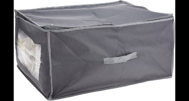 Storage Solutions Dekbed/kussen opberghoes - 1x - met venster - grijs - 60 x 45 x 30 cm - Opberghoes - Dekentas - Kussentas