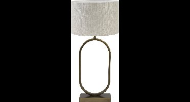 Light & Living Tafellamp Jamiri/Livigno - Ant, Brons/Naturel - Ø30x67cm - Tafellamp met kap