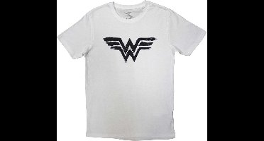 DC Comics Wonder Woman - Black Paint Logo Heren T-shirt - L - Wit