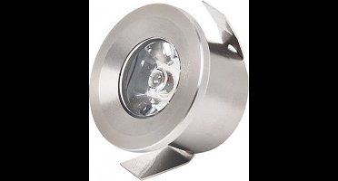 LED Veranda Spot Verlichting - Mony - Inbouw Rond 1W - Natuurlijk Wit 4200K - Mat Chroom Aluminium - Ø33mm