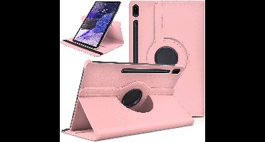 Hoesje Geschikt Voor Samsung Galaxy Tab S8 Plus hoes Draaibare Book Case Cover Licht Roze - Hoesje Geschikt Voor Samsung Galaxy Tab S8 Plus hoesje 2022/ Tab S7 FE 2021/Tab S7 Plus 2020 hoesje -Tablet Hoes 12.4 Inch