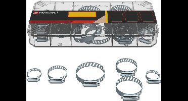 Parkside Kleingereedschap Slangklemmen - PARKSIDE® kleingereedschap assortiment, in box Eigenschappen: 26-delig - Voor veilige bevestiging van tuin- en waterslangen - verstelbaar - Materiaal: Koolstofstaal - Afmetingen Box: ca. 20,8 x 11,4 x 3,3 cm