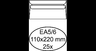 Envelop Quantore bank EA5/6 110x220mm zelfklevend wit 25 stuks