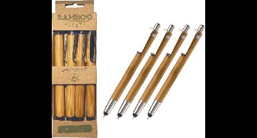 green-goose® Bamboe Stylus Pen | 4 Stuks | Met Vilt Hoesje