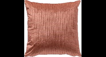 Dutch Decor DAVID - Sierkussen 40x40 cm - voorzien van subtiel gestikt streepje - Muted Clay - roze - Inclusief binnenkussen - Luxe kussens voor woonkamer & bank