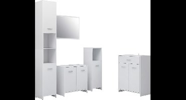 vidaXL - 4-delige - Badkamermeubelset - wit