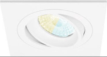 Inbouwspot Franko met Philips HUE White Ambiance - Voor binnen / woonkamer / keuken / slaapkamer - spot - Wit - vierkant - IP20 - GU10 - Buitendiameter: 93MM - boorgat: 78-86MM - min. Inbouwdiepte: 70MM