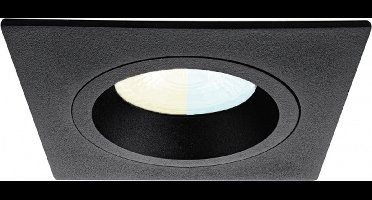Inbouwspot Faas met Philips HUE White Ambiance - Voor binnen / woonkamer / keuken / slaapkamer - inbouw spot - Zwart - vierkant - IP20 - GU10 - Buitendiameter: 93MM - boorgat: 75-81MM - min. Inbouwdiepte: 70MM
