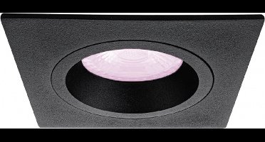 Inbouwspot Faas met Philips HUE White and Color - Voor binnen / woonkamer / keuken / slaapkamer - inbouwspot - Zwart - vierkant - IP20 - GU10 - Buitendiameter: 93MM - boorgat: 75-81MM - min. Inbouwdiepte: 70MM
