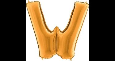 Folieballon letter W goud (100cm)