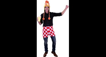 Gebreide onderbroek rood/wit geblokt