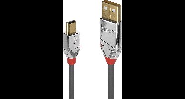 LINDY USB-kabel USB 2.0 USB-A stekker, USB-mini-B stekker 1.00 m Grijs 36631