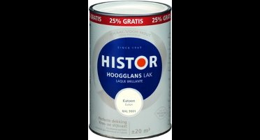 Histor Perfect Finish Alkyd Hoogglans Katoen 1 liter + 25% gratis Wit - 1,25 liter- Lakverf - Dekkend - Buiten - Hoogglans -