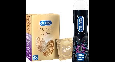 Durex - 20 stuks Condooms - Nude No Latex - 100ml Glijmiddel - Perfect Gliss - Voordeelverpakking