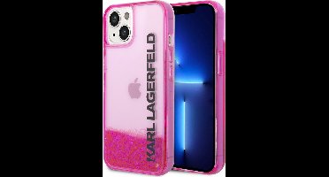 iPhone 14 Plus Backcase hoesje - Karl Lagerfeld - Effen Roze - Silicone