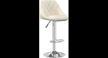 vidaXL - Barkruk - fluweel - crèmekleurig