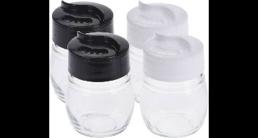 Peper en zout vaatje - 2x set - 5 x 7 cm - glas - strooiers - zoutvaatje - pepervaatje - Peper en zout stel