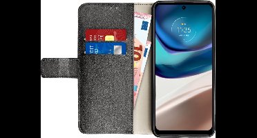 Just in Case hoesje geschikt voor Motorola Moto G42 Hoesje met Pasjeshouder - Bookcase Classic - Zwart