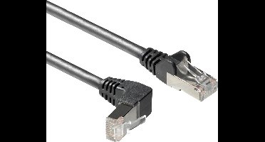 S/FTP CAT6a 10 Gigabit netwerkkabel haaks naar boven / recht / zwart - 3 meter