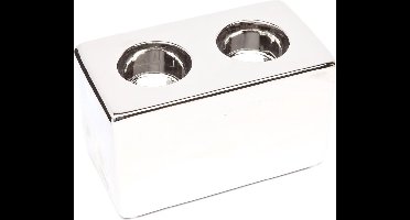 Waxinehouder Zilver - 15 x 8,5 x 5 cm