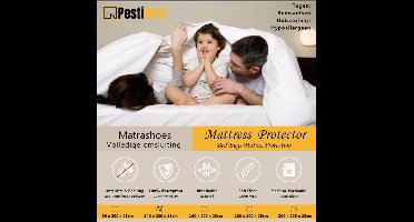 Matrasbeschermer – Matrashoes 200x200x25cm - Volledige omsluiting van matras - Waterdicht - Anti Allergeen - Met ritssluiting - tegen bedwantsen en huisstofmijt - Anti bacterieel