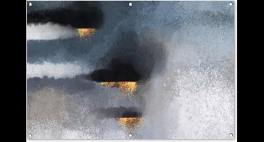 GreatGardenPosters - Tuinposter - Wolken - Abstract - Goud - Poster voor buiten - Tuindoeken - Schutting decoratie - 120x80 cm