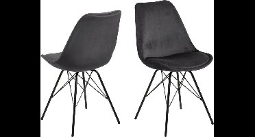 Eetkamerstoel Tiel Donkergrijs - Giga Living - Set van 2