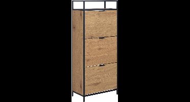 Schoenenkast Marko Zwart Metaal - Giga Living