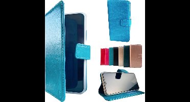 HEM hoesje geschikt voor Apple iPhone 12 Pro Max Aqua Blauw Wallet / Book Case / Boekhoesje/ Telefoonhoesje / Hoesje iPhone 12 Pro Max met vakje voor pasjes, geld en fotovakje