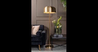 Leitmotiv Vloerlamp Capa - Metaal Mat Geborsteld goud - Ø42x150cm - Modern - Staande lampen voor Woonkamer - Slaapkamer