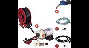 Haspel AdBlue 15 m Ø 3/4 20 bar Gepoederlakt staal met pompenset 12v MW Tools SHAD3415 SET3 12