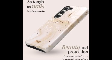 MIO MagSafe Samsung Galaxy A14 Hoesje | Hard Shell Back Cover | Geschikt voor MagSafe | Gold Marble