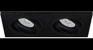 Premium Inbouwspot Keno Zwart Verdiepte dubbele spot Warm Wit (3000K) Met Philips LED