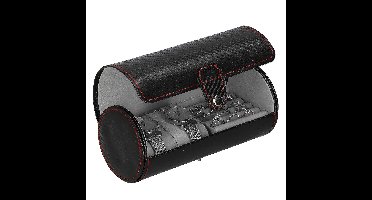 Springos Horlogedoos - Horlogebox - Sieraden - Carbon - Zwart - 2 Horloges